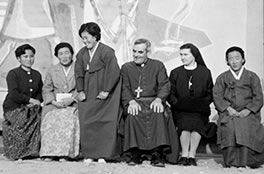 Bishop Steward with a Korean Catechetical group