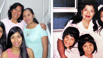 Gloria, Isabel, Angeli and Lesly now and then