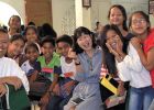 Sihyeon and Columban Fr. Rolly with a youth group in the Philippines,